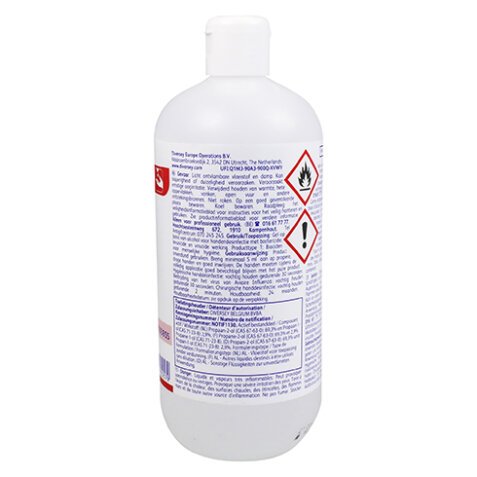 Flacon 500ml gel hydroalcoolique désinfectant mains Diversey - sans pompe