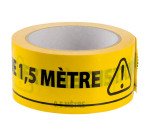 Kleberolle für Markierung soziale Distanzierung 1,5 m PVC 50 mm x 66 m - gelb und schwarz