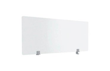 Scherm B-Zen van gehard glas L 140 x H 60 cm - met bevestigingen voor gedeeld bureau