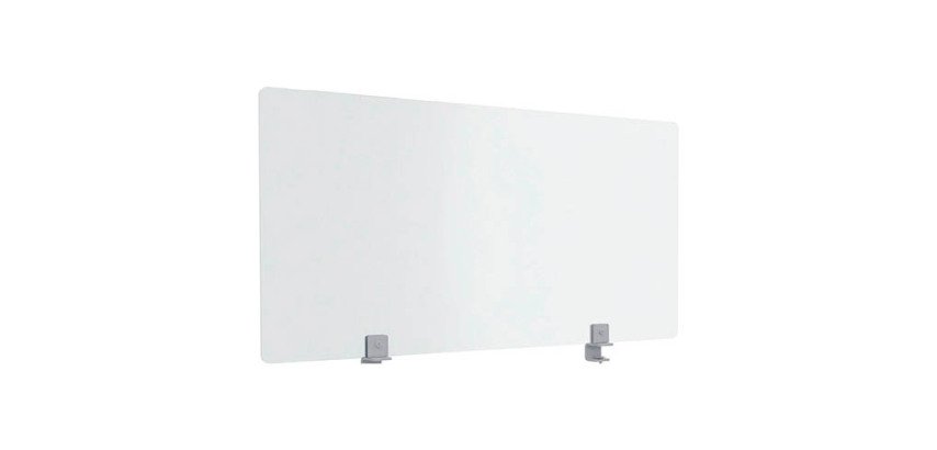 Écran de séparation B-Zen en verre trempé L 120 x H 60 cm - avec fixations pour bureau partagé