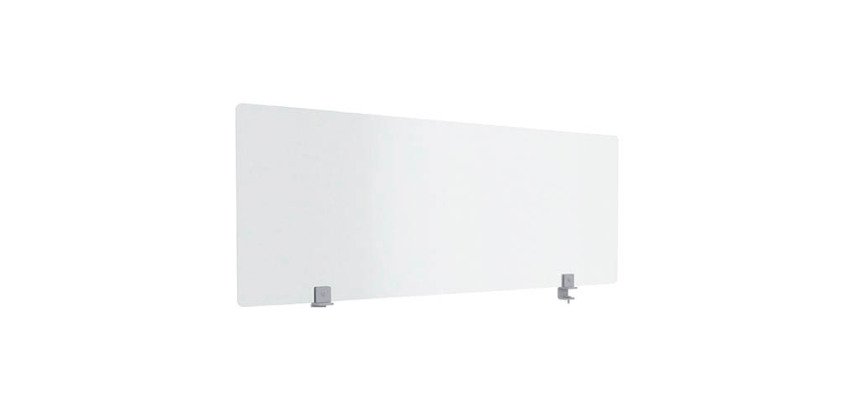 Écran de séparation B-Zen en verre trempé L 160 x H 60 cm - avec fixations pour bureau partagé