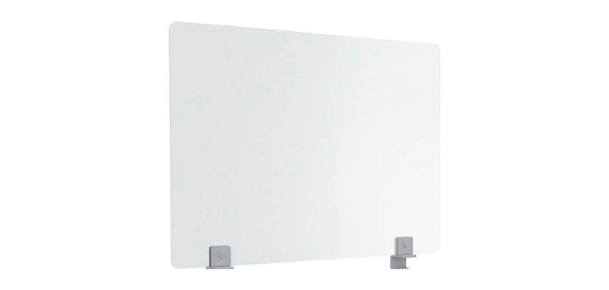 Écran de séparation B-Zen en verre trempé L 80 x H 60 cm - avec fixations pour bureau partagé