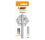 Stylos bille Bic Cristal Renew rechargeable à capuchon pointe 1 mm - éciture moyenne