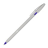 Ballpoint pen Cristal Renew refillable with cap point 1 mm - medium writing blue