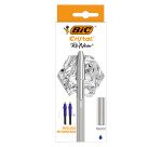 Stylos bille Bic Cristal Renew rechargeable à capuchon pointe 1 mm - éciture moyenne