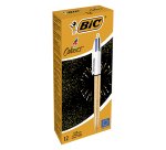 Stylo bille Bic 4 couleurs Festif rétractable point 1 mm - écriture moyenne
