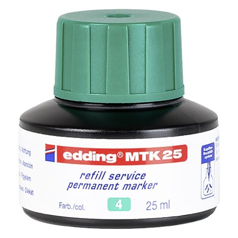 Recarga de tinta para rotulador permanente edding verde