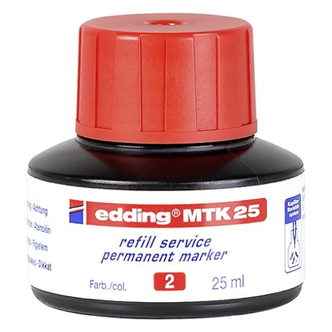 Recarga de tinta para rotulador permanente edding rojo