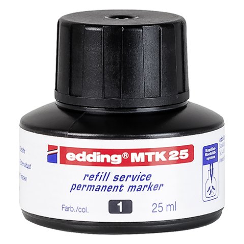 Recarga de tinta para rotulador permanente edding negro