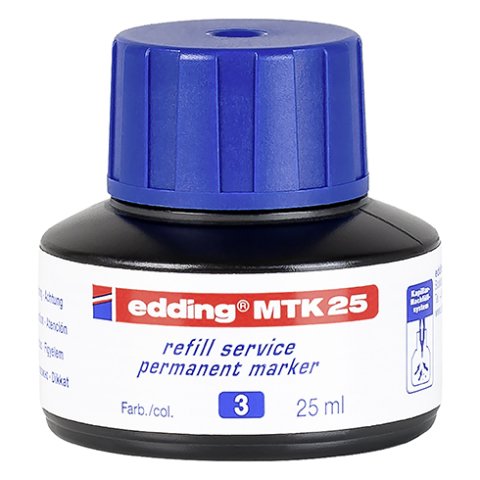 Recarga de tinta para rotulador permanente edding azul