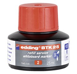 Recarga de tinta para rotulador de pizarra blanca edding BTK 25 - 25 ml rojo