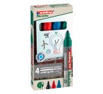 Marqueurs effaçables rechargeables Ecoline Edding E28 - Pochette de 4 couleurs assorties
