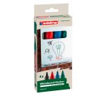 Dry erase markers refillable Ecoline Edding E28 - sleeve with 4 assorted colors 