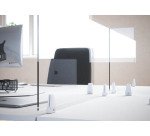 Ecran de protection plexiglass universel H 63 cm x L 140 - fixation par pinces