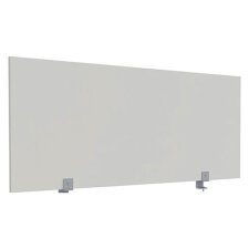 Écran de séparation B-Zen bois antibactérien L 140 x H 60 cm - Gris - avec fixations pour bureau individuel