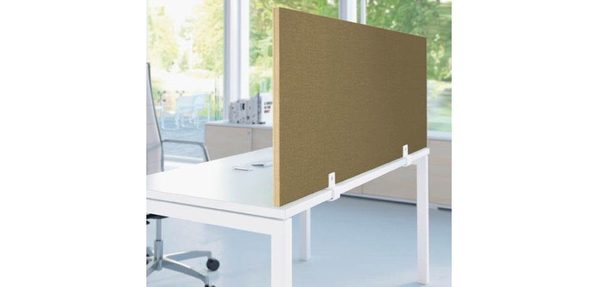 Jeu de pinces aluminium pour écran B-Zen mélaminé - bureau individuel ép 30 mm max