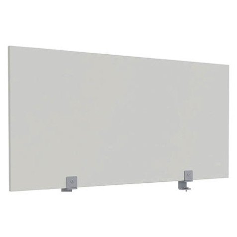 Écran de séparation B-Zen bois antibactérien H 60 cm - avec fixations couleur aluminium pour bureau individuel