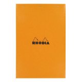 Bloc de bureau Rhodia 21 x 31,8 cm agrafé orange n°19 - quadrillé 5 x 5 - 80 pages