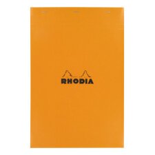 Bloc de bureau Rhodia 21 x 31,8 cm agrafé orange n°19 - 5 x 5 - 80 feuilles