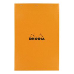 Bloc de bureau Rhodia 21 x 31,8 cm agrafé orange n°19 - 5 x 5 - 80 feuilles