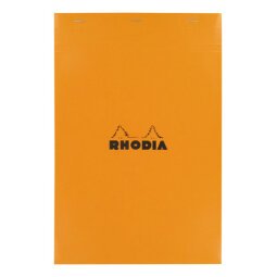 Bloc de bureau Rhodia 21 x 31,8 cm agrafé orange n°19 - 5 x 5 - 80 feuilles