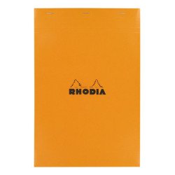 Bloc de bureau Rhodia 21 x 31,8 cm agrafé orange n°19 - 5 x 5 - 80 feuilles