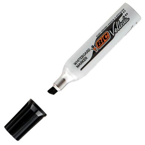Rotulador de pizarra blanca Bic Velleda 1781 punta biselada negro