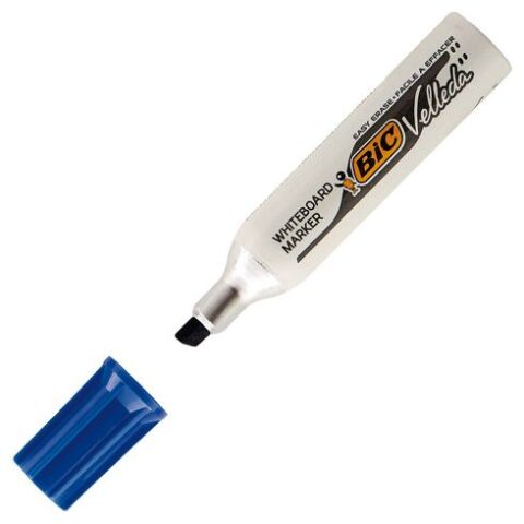Rotulador de pizarra blanca Bic Velleda 1781 punta biselada azul