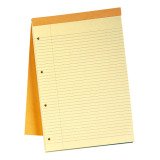 Bloc de bureau Rhodia 21 x 31,8 cm agrafé orange n°119 - jaune ligné - 80 feuilles perforées