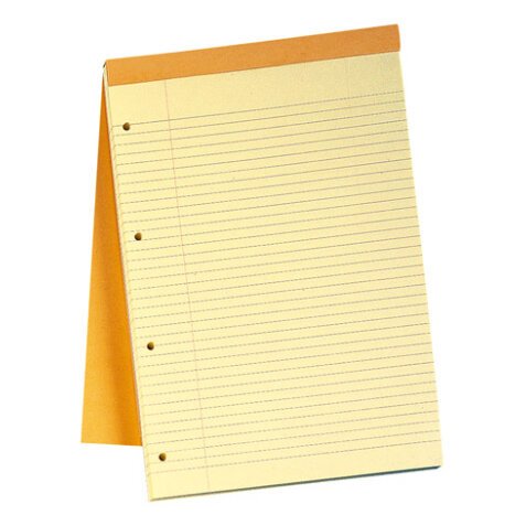 Rhodia notebook, N°119 format A+ 21 x 31,8 cm 4 perforated holes yellow lined 80 sheets