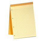 Bloc bureau Rhodia N°119 format A+ 21 x 31,8 cm perforé 4 trous jaune ligné 80 feuilles