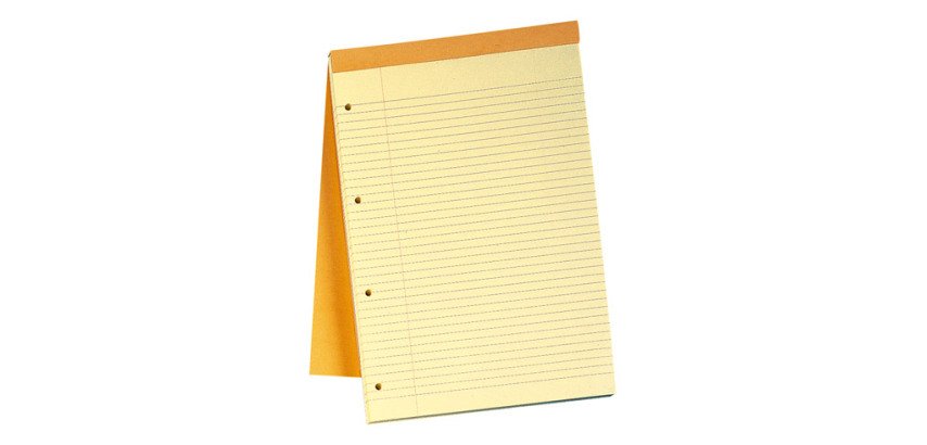 Büroblöcke Rhodia N°119 Format A+ 21 x 31,8 cm gelocht 4 Löcher gelb liniert 80 Blatt.