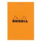 Writing block Rhodia orange stapled 80 sheets 5 x 5 n°12 size 8.5 x 12 cm