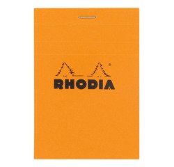 Schrijfblok Rhodia oranje geniet 80 vellen geruit 5 x 5 n°12 formaat 8,5 x 12 cm