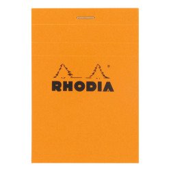 Bloc de bureau Rhodia 8,5 x 12 cm agrafé orange n°12 - 5 x 5 - 80 feuilles