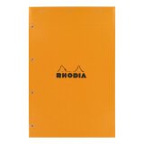 Writing block Rhodia orange stapled and perforated 4 holes 80 sheets 5 x 5 n°20 size A4+ 21 x 31.8 cm