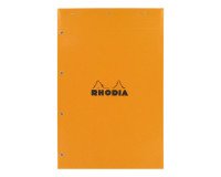 Schreibblock Rhodia orange geheftet und perforiert 4 Löcher 80 Seiten 5 x 5 n°20 A4+ 21 x 31,8 cm