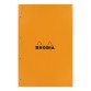 Schreibblock Rhodia orange geheftet und perforiert 4 Löcher 80 Seiten 5 x 5 n°20 A4+ 21 x 31,8 cm