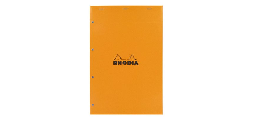 Bloc bureau Rhodia N°20 format A+ 21 x 31,8 cm perforé 4 trous petits carreaux 80 feuilles