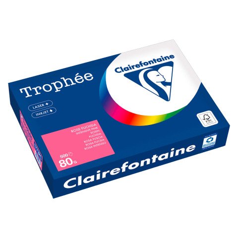 Papel Clairefontaine Throphée Color Fucsia A4 80 g Paquete de 500 hojas