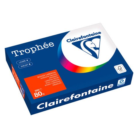 Papel Clairefontaine Throphée Color Rojo teja A4 80 g Paquete de 500 hojas