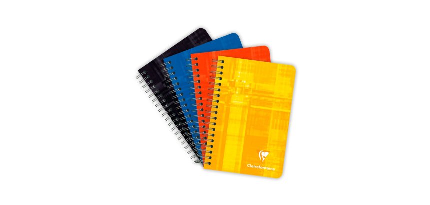Carnet spirales Clairefontaine 9,5 x 14 cm - petits carreaux - 180 pages