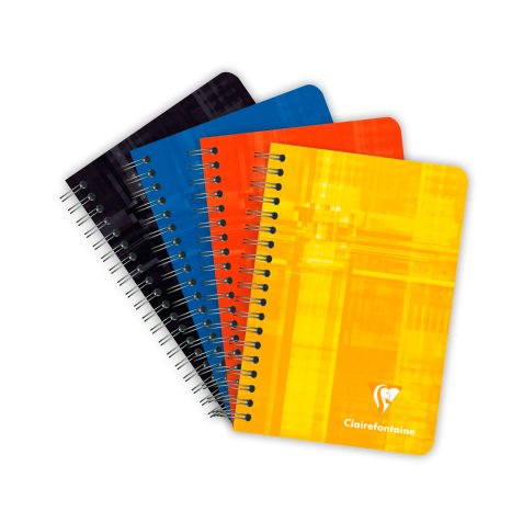 Carnet spirale Clairefontaine 9 x 14 cm 180 pages petits carreaux - Assortis