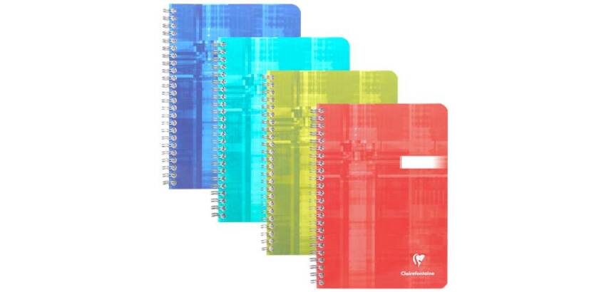 Cahier spirale Clairefontaine Metric A5 14,8 x 21 cm blanc ligné 180 pages