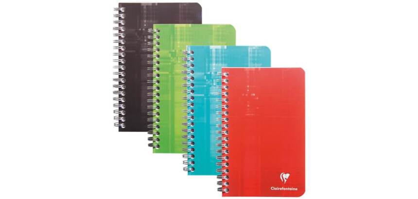 Carnet spirale Clairefontaine 11 x 17 cm - petits carreaux - 180 pages
