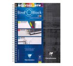 Cahier spirales Clairefontaine Bind'o block A5+ 16 x 21 cm perforé - petits carreaux - 180 pages