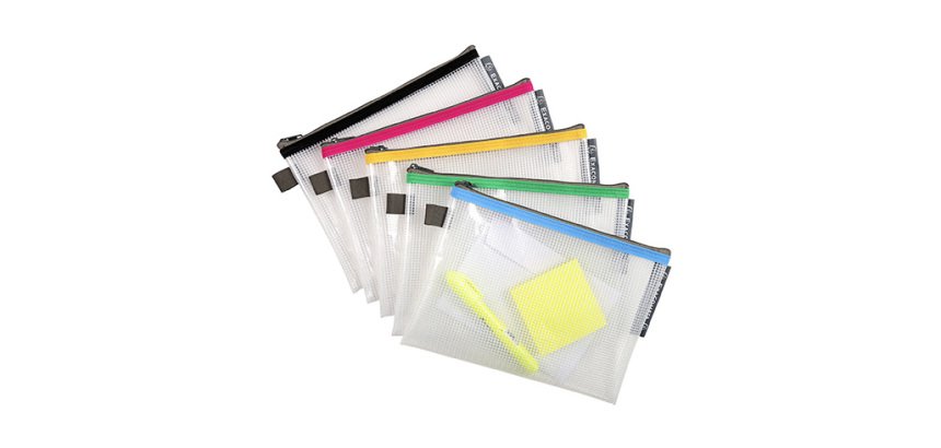 Pochettes de rangement à fermeture éclair A5 EXACOMPTA couleurs assorties