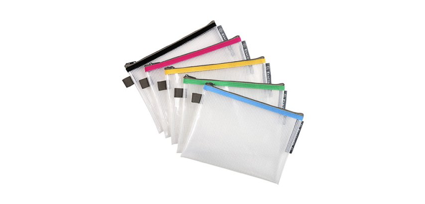 Pochettes de rangement à fermeture éclair A5 EXACOMPTA couleurs assorties