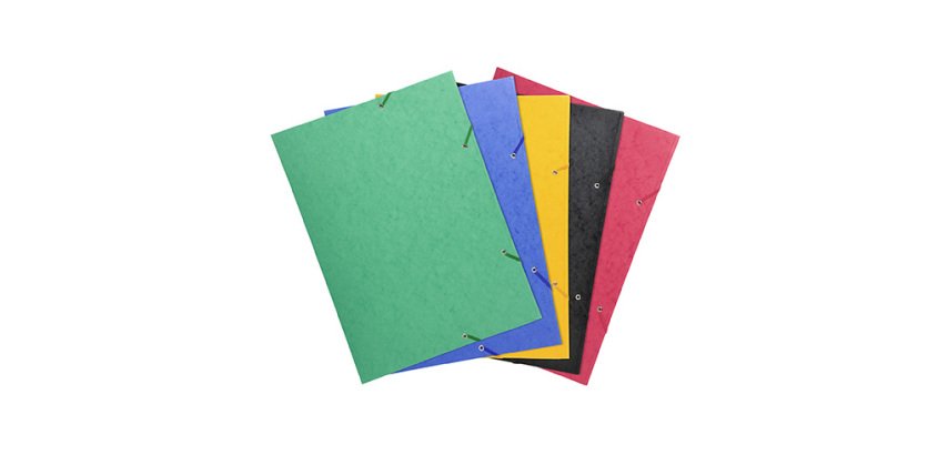 Chemise à élastique 3 rabats carte Exacompta 32 x 44 cm dos 2,5 cm assorties - Format A3