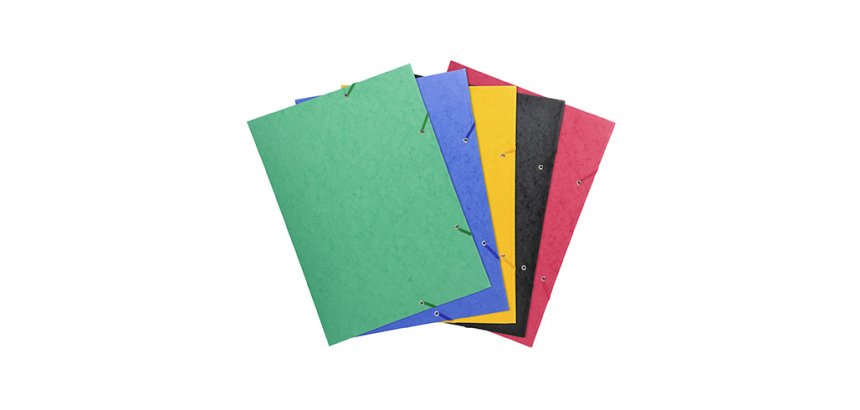 Chemise à élastique 3 rabats carte Exacompta 32 x 44 cm dos 2,5 cm assorties - Format A3